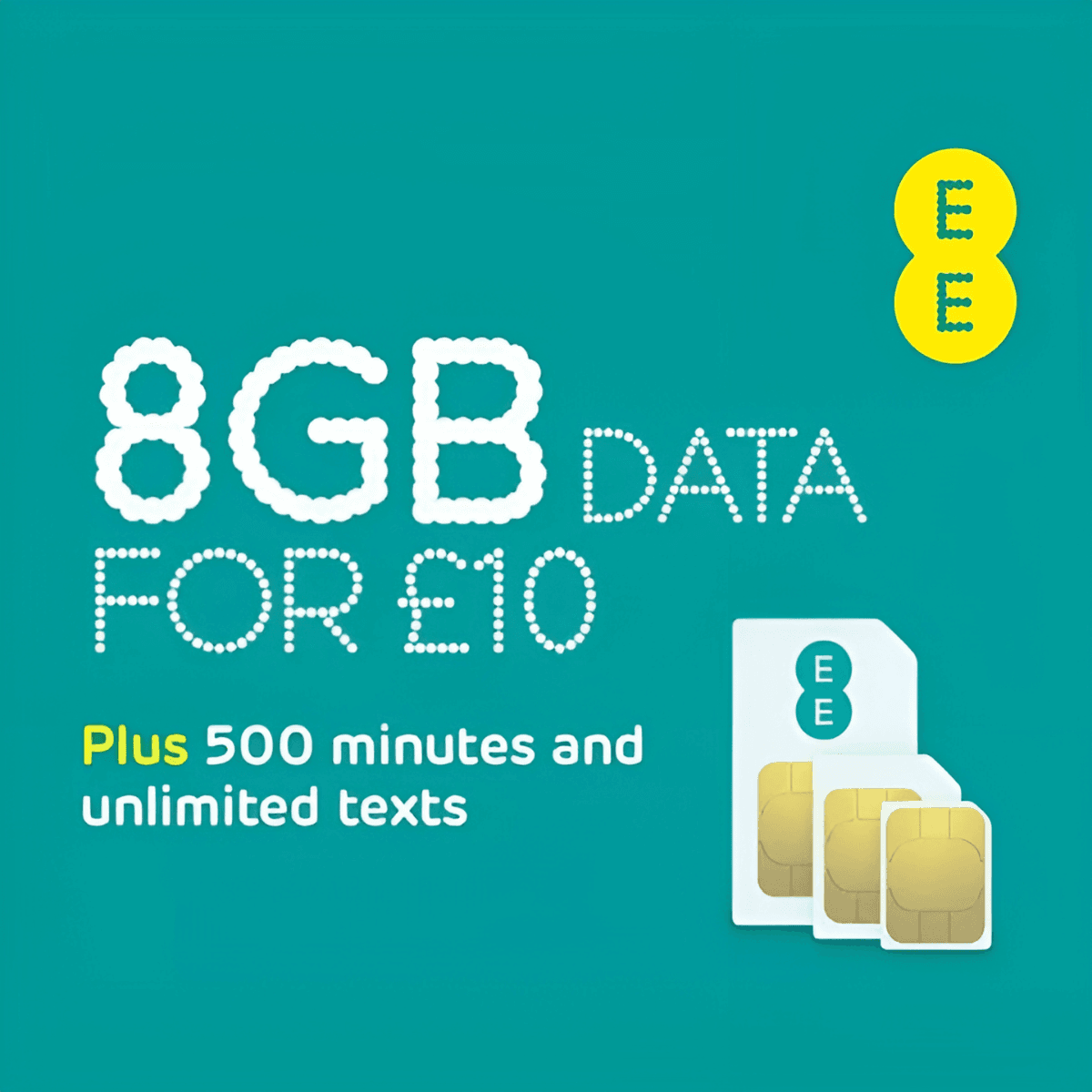 EE SIM Card Unlimited Texts and 500 Minutes - 20GB Data - Image 2