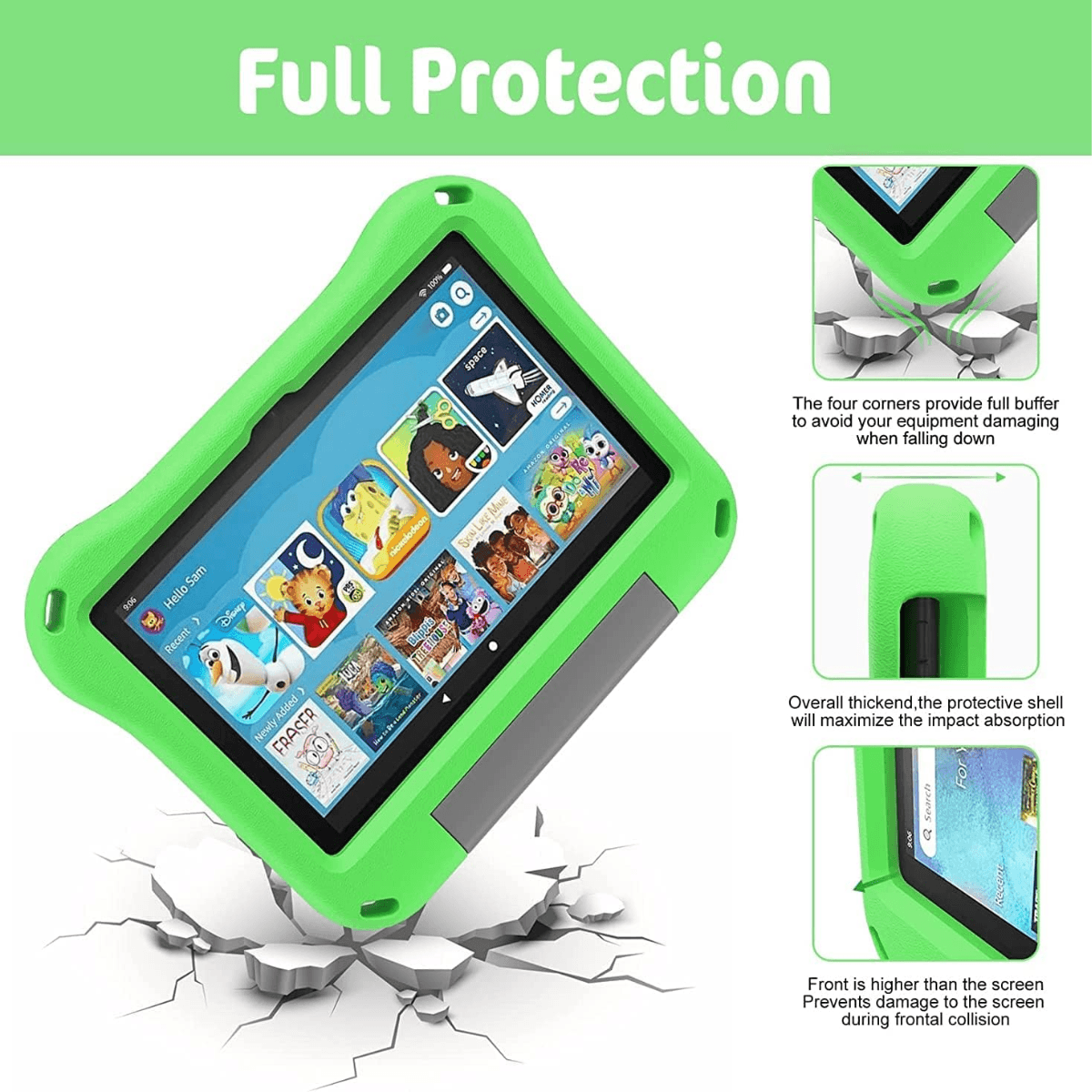 Amazon Fire HD 10 2023 Kids Tablet 10.1in 32GB - Brand New-Green (#05e684)-32GB 3