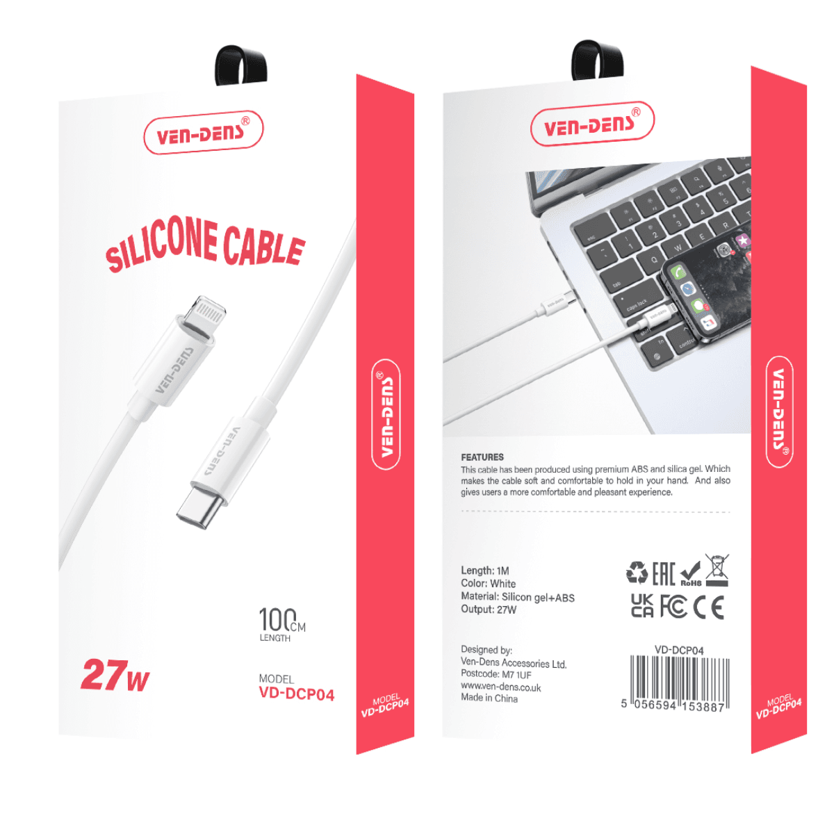 Silicone USB C to Lightning Cable | Heat-Resistant & Fast Charging | VD-DCP04 - Image 2