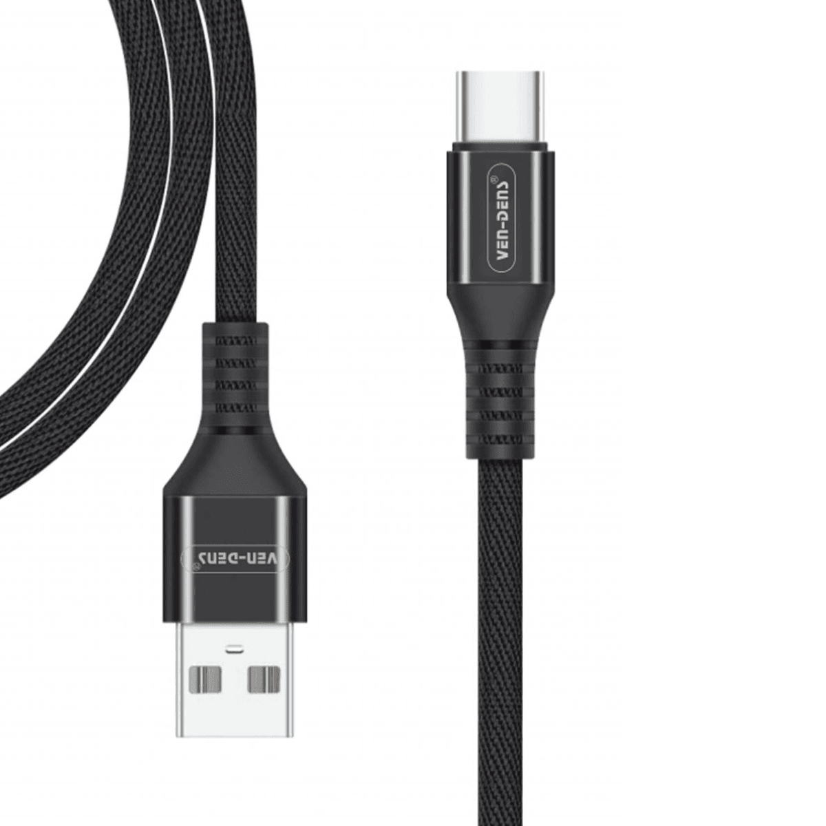USB to Type-C Charging Cable 3A Nylon Braided (1.5 Meter, Black) – Durable & High-Speed | VD-DC0022 - Image 1