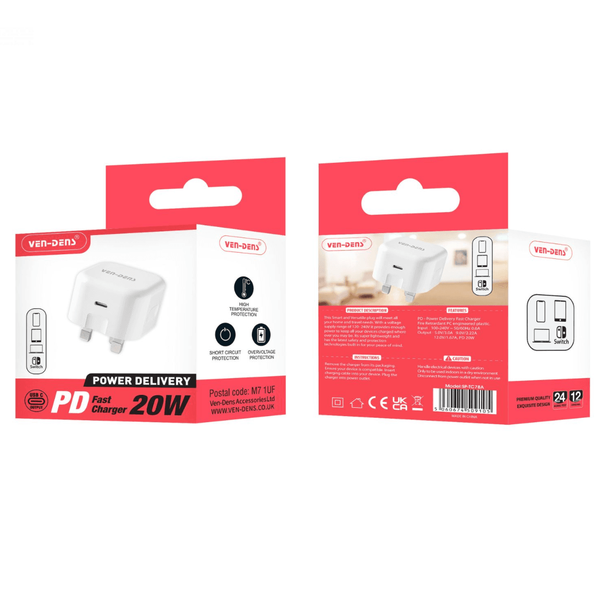 PD 20W Fast Charger Wall Plug (White) – Compact, Reliable, and Travel-Ready | SP-TC78A-WHITE - Image 2