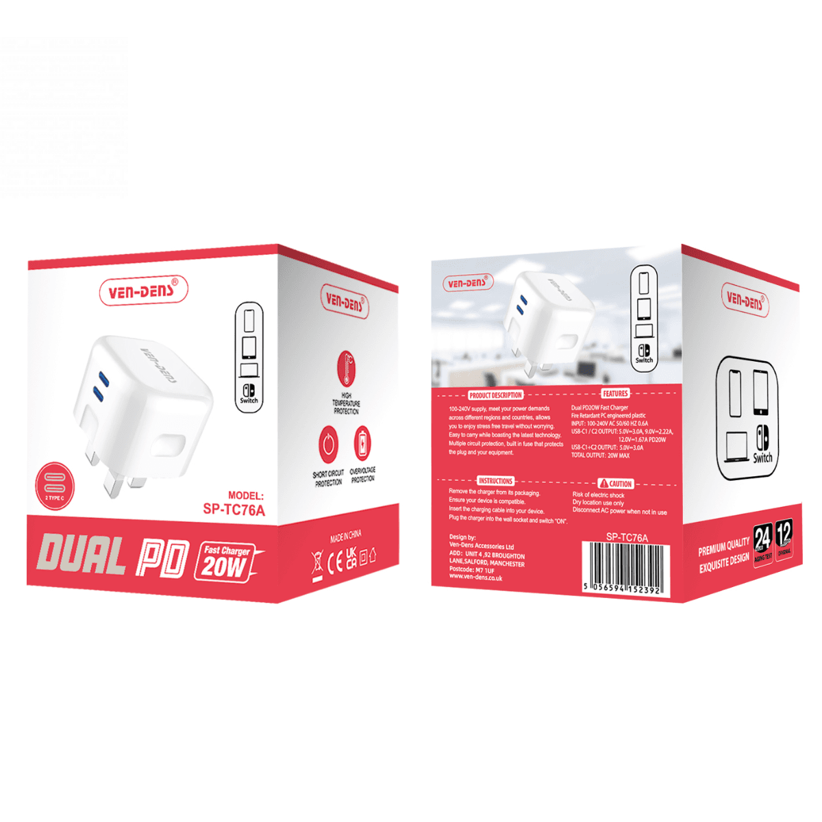 20W Dual PD Port Charger Plug (SP-TC76A) – Compact, Safe, and Travel-Friendly | SP-TC76A - Image 2