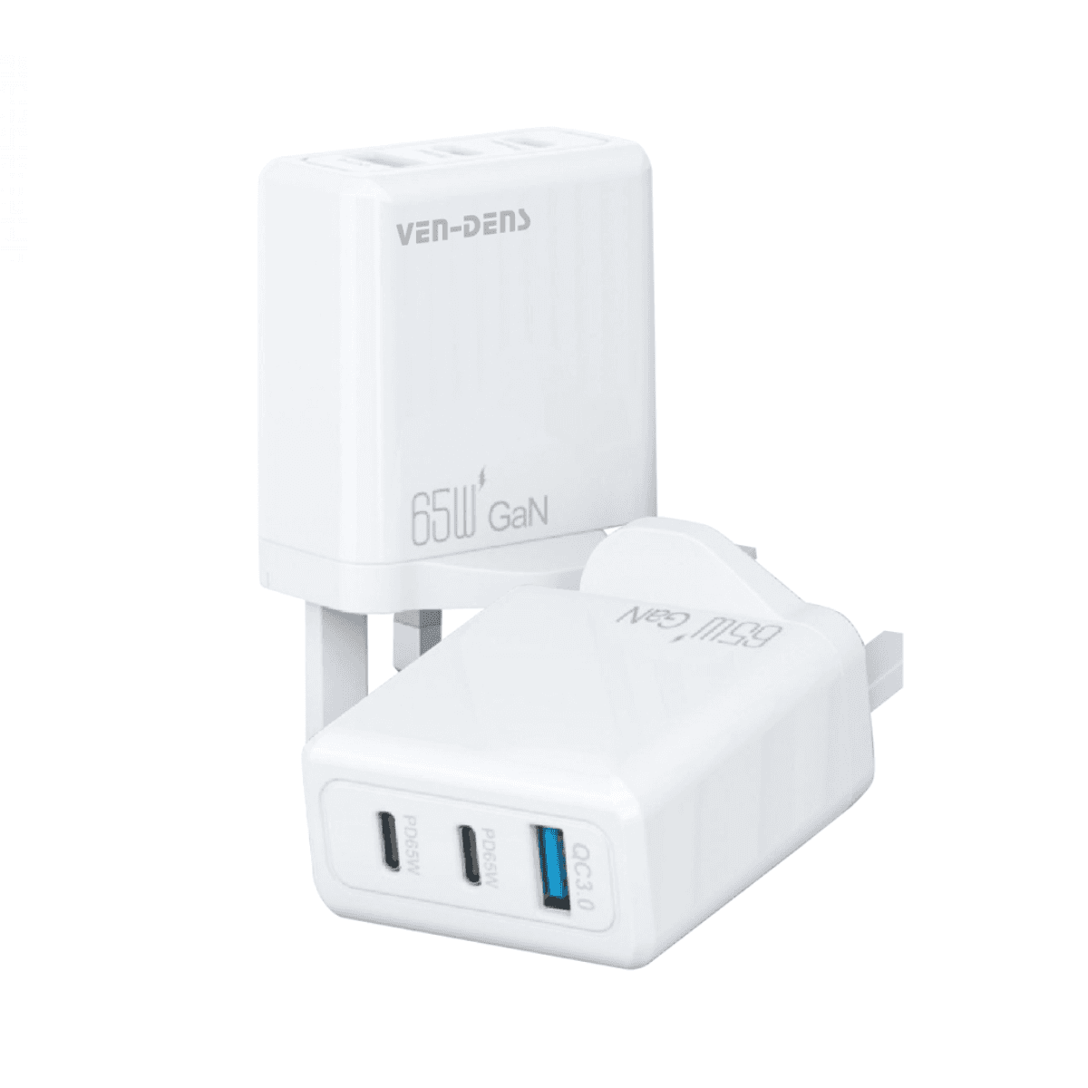 65W GaN Charger USB & Type-C 3-in-1 Multi-Port Charger Plug (SP-TC80AG) – Smart, Fast, and Universal | SP-TC 80 AG - Image 1
