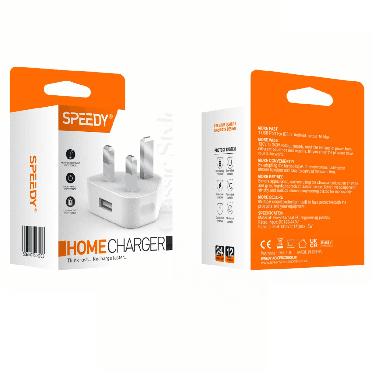 UK 3-Pin Premium Quality Wall Charging Plug (SP TC 21A) – Fast, Compact, and Safe |  SP TC 21A - Image 2
