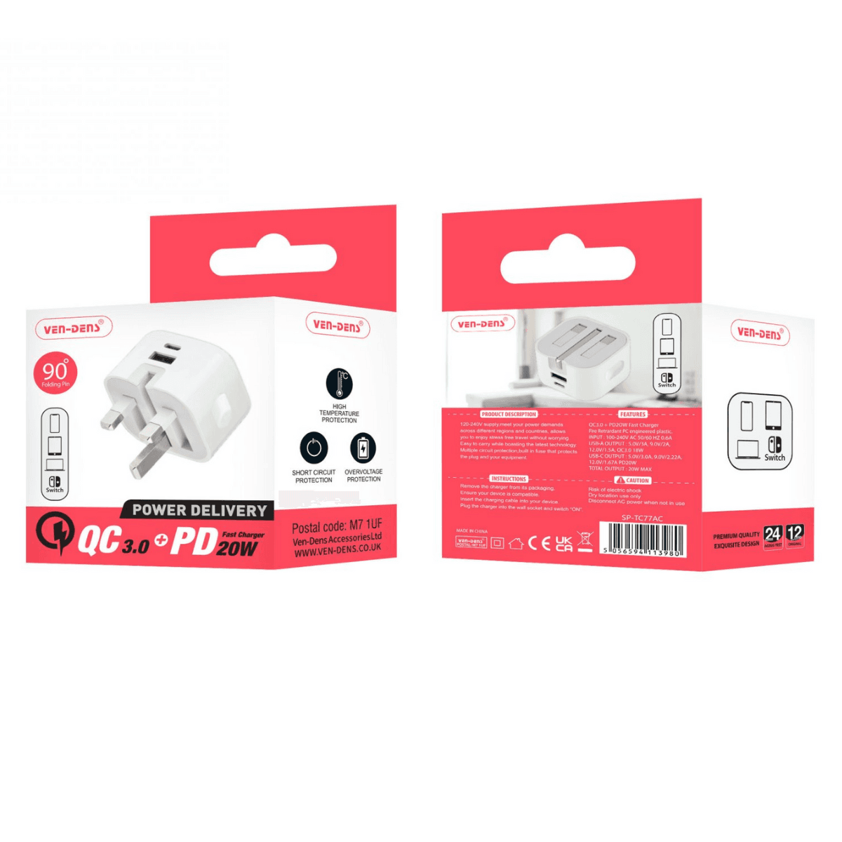 20W Dual Port Foldable Charger Plug – Compact, Durable, and Efficient | SP-TC 77 AC - Image 2