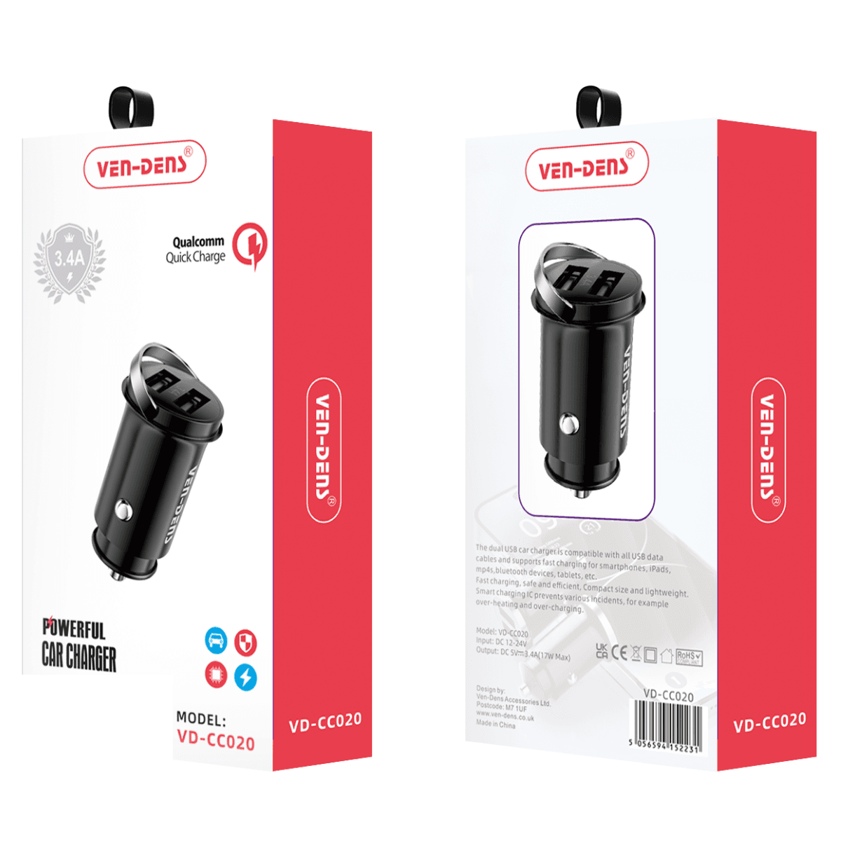 3.4A Dual USB Quick Charge Car Charger – Powerful, Safe, and Efficient | VD-CC020 - Image 2