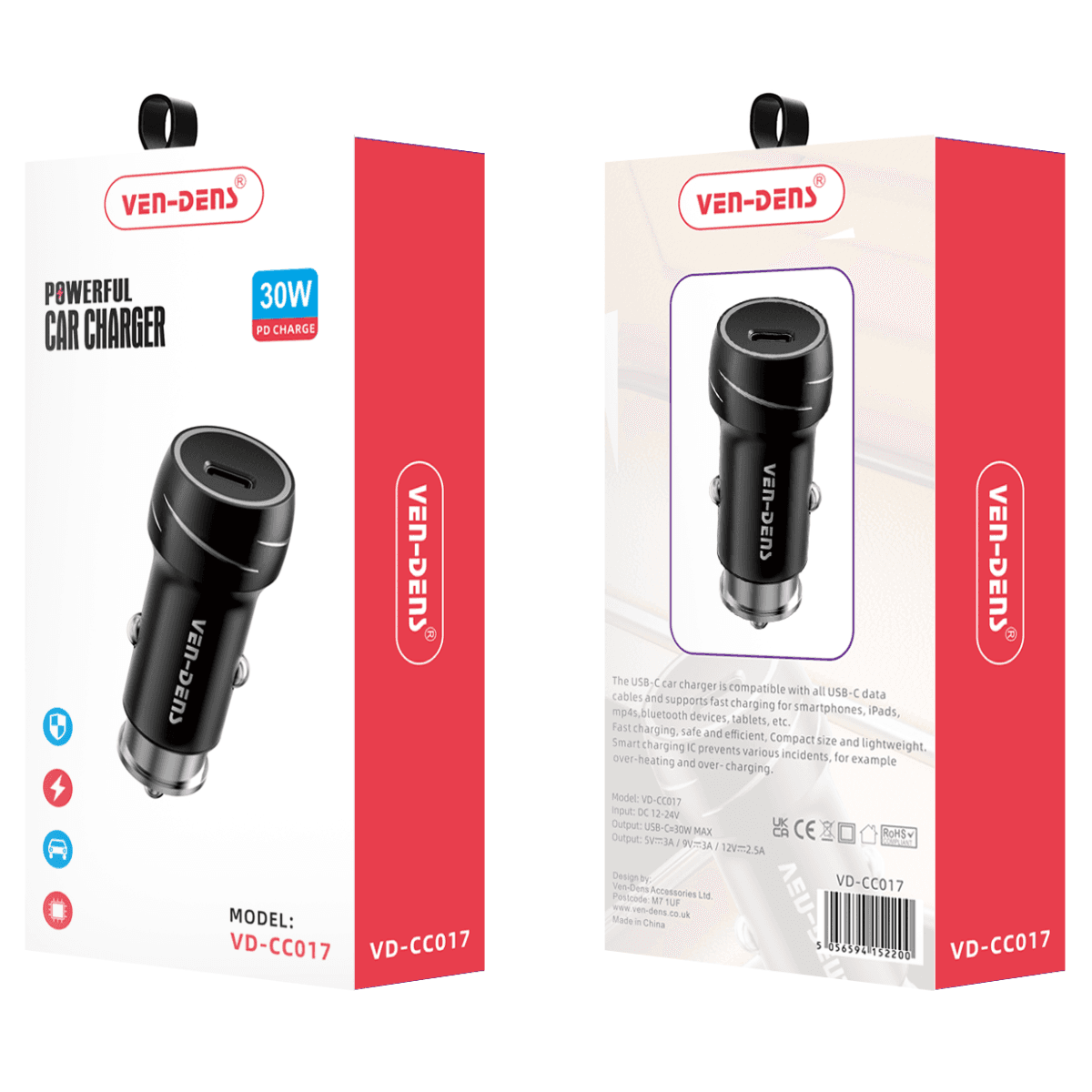 30W Dual Port Powerful Car Charger – Efficient, Safe, and Multi-Device Compatible |  VD-CC017 - Image 2