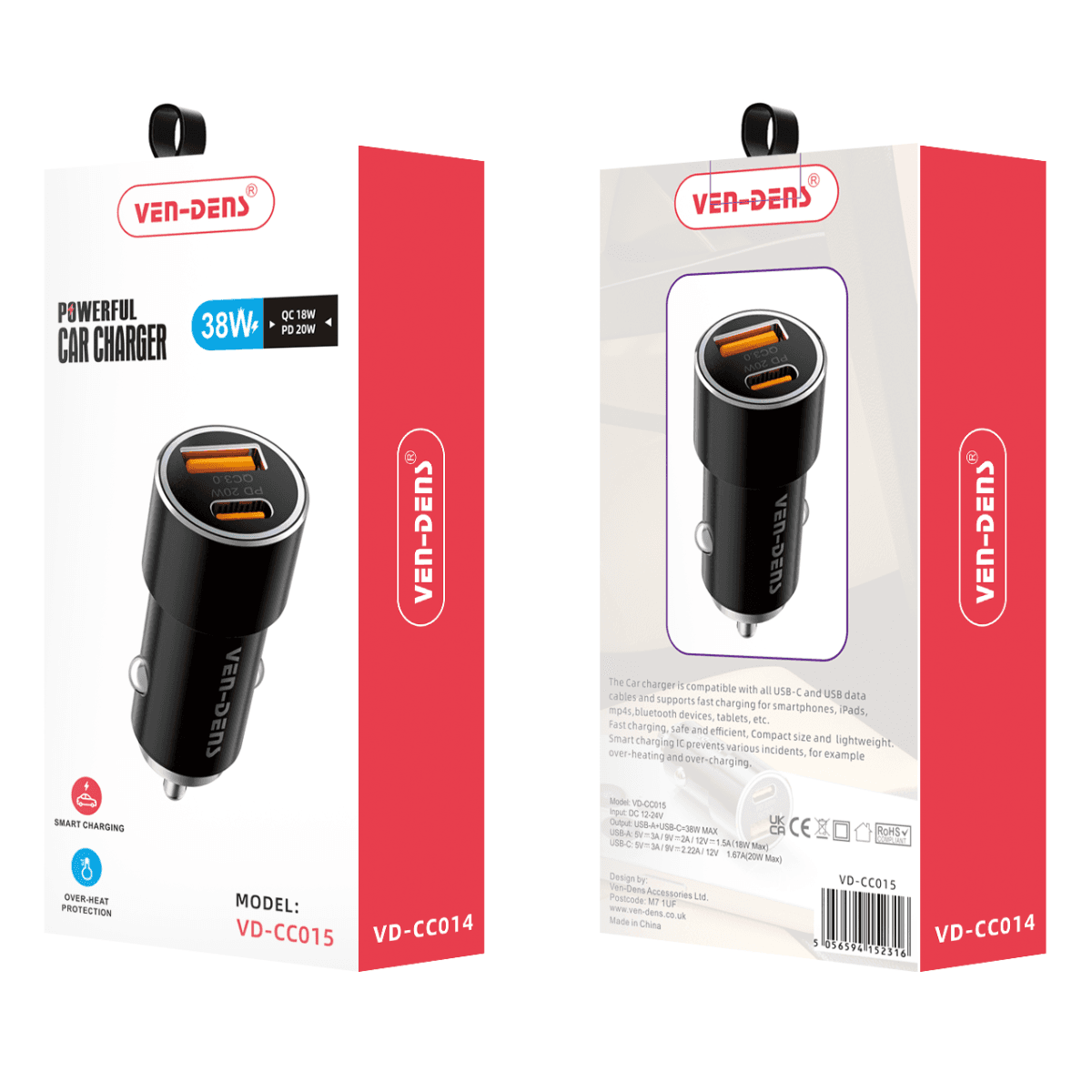 38W Dual Port Powerful Car Charger – Fast, Reliable, and Multi-Device Compatible | VD-CC015 - Image 2