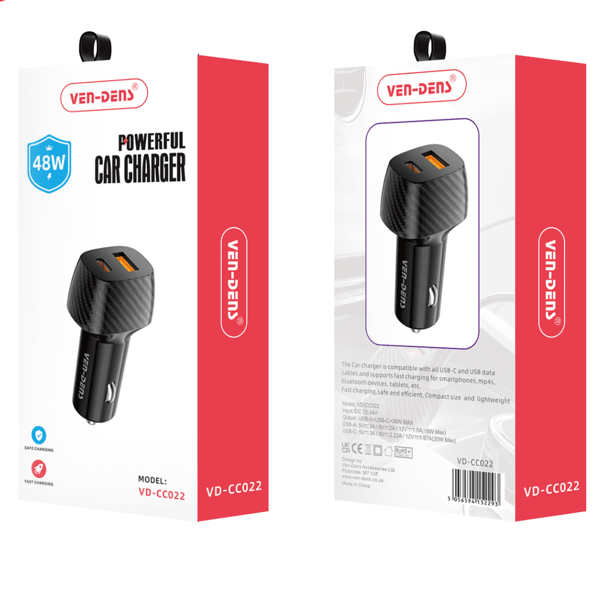 48W Dual Port Powerful Car Charger – Fast, Safe, and Versatile | VD-CC022 - Image 2