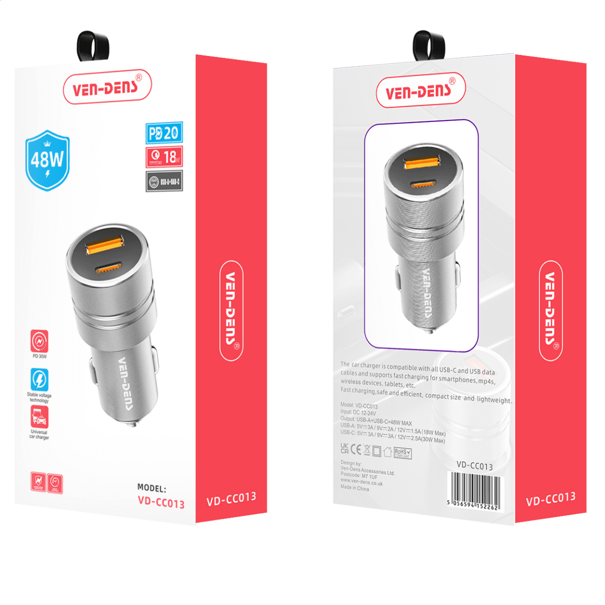 48W Dual Port Car Charger – Fast, Safe, and Universal | VD-CC013 - Image 2