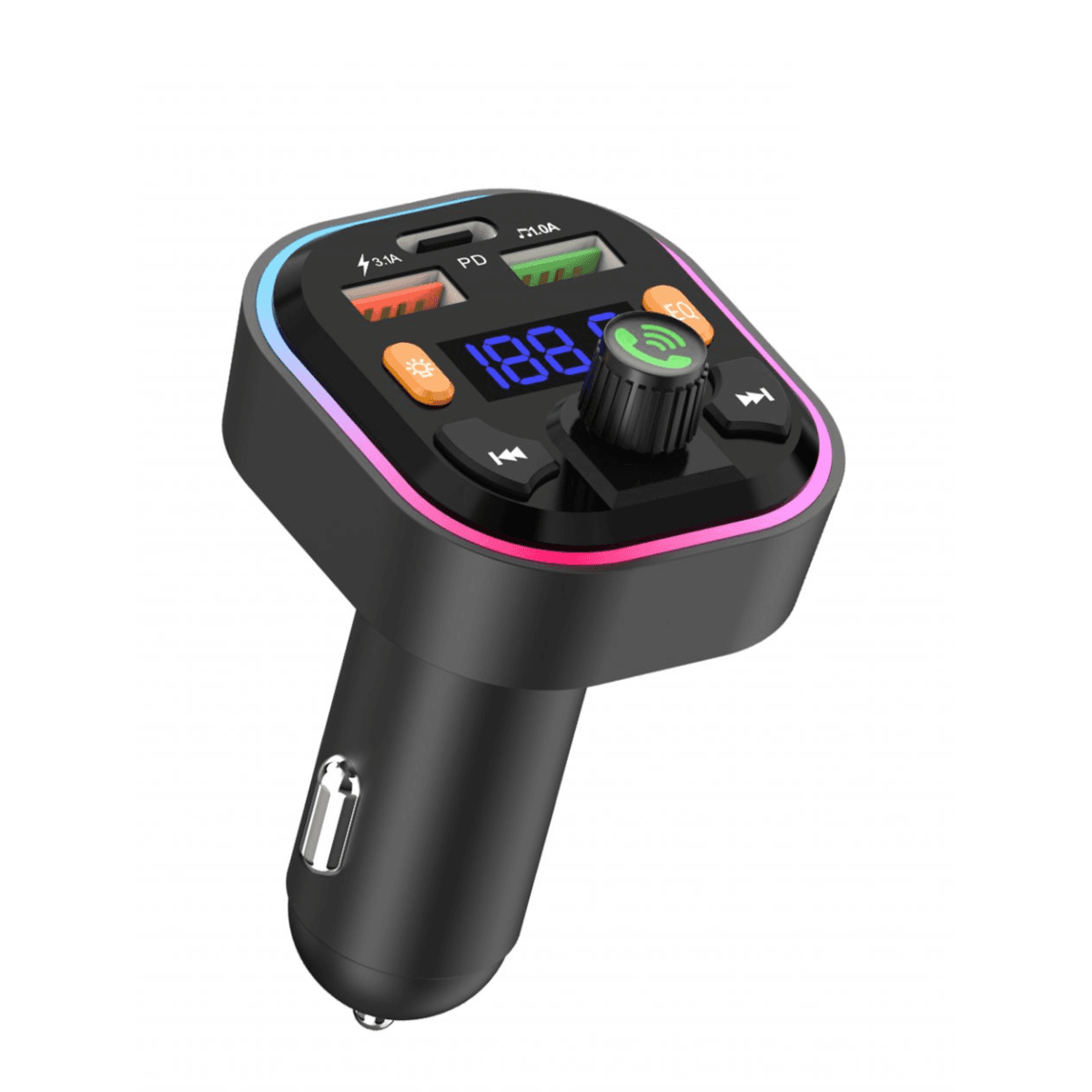 Car Charger & Bluetooth FM Player with 2 USB + PD Port – Multi-Functional, Fast, and Convenient |  VD-FM009 - Image 1