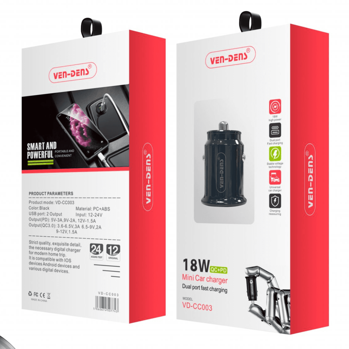 Car Charger 18W Mini PD + USB (VD-CC003) – Compact, Fast, and Reliable | VD-CC003 - Image 2