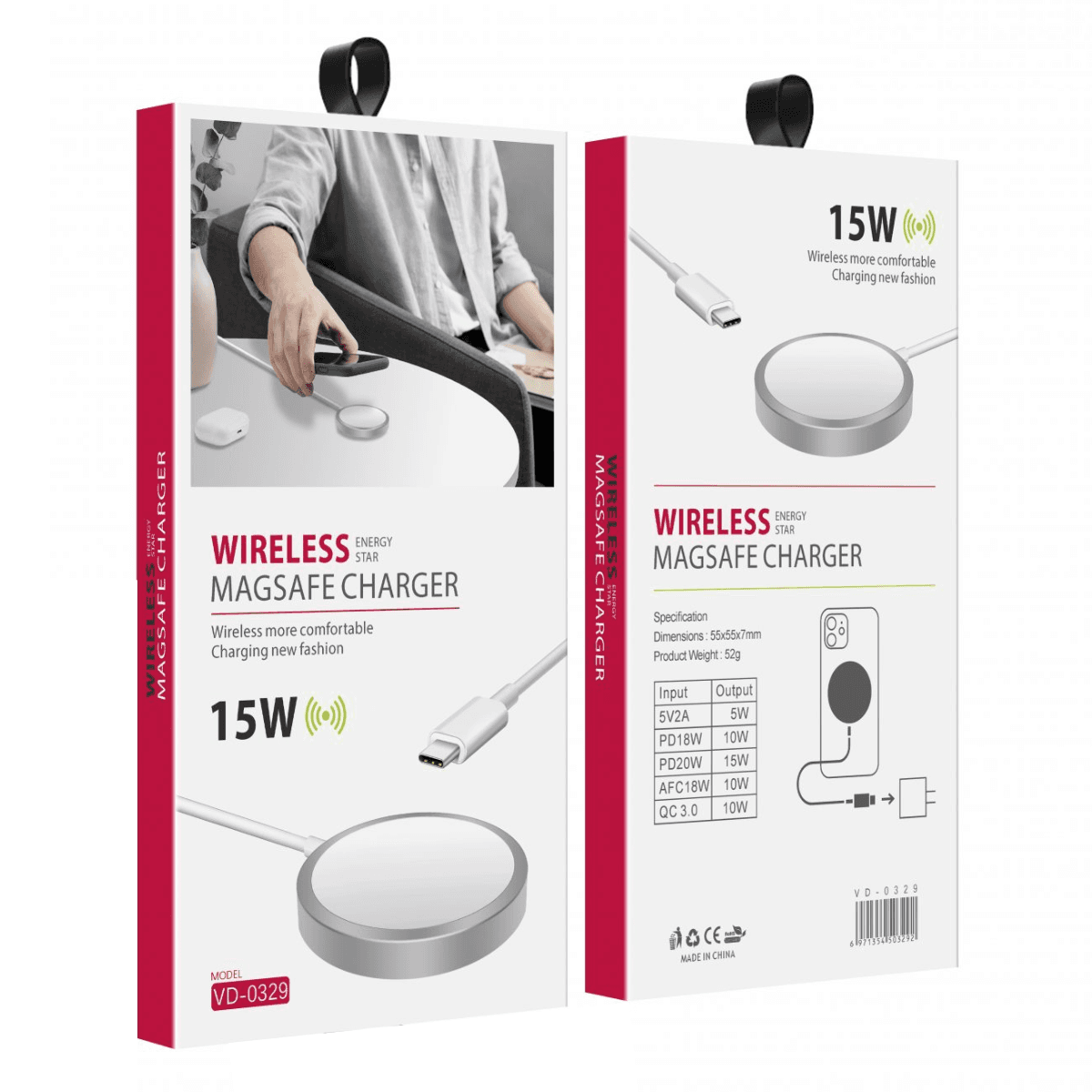 15W Wireless MagSafe Charger – Compact, Lightweight, and Fast Charging Solution | VD-0329 - Image 2