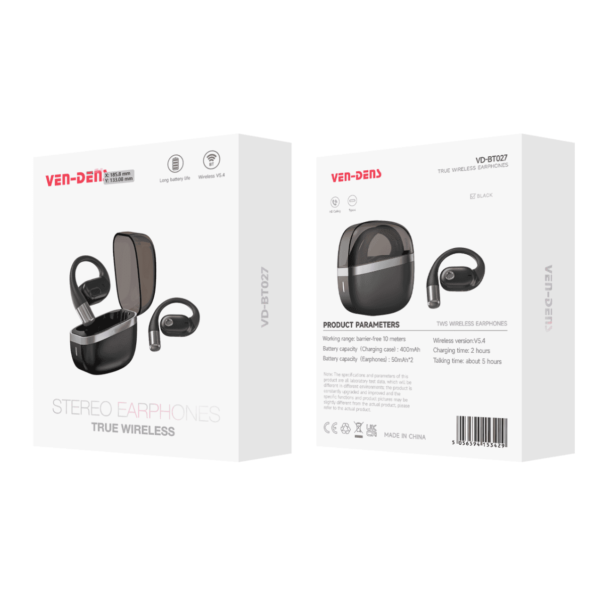 True Wireless Stereo Earphones Bluetooth 5.4 Earbuds – High-Performance Sound & Extended Playback | VD-BT027 - Image 2