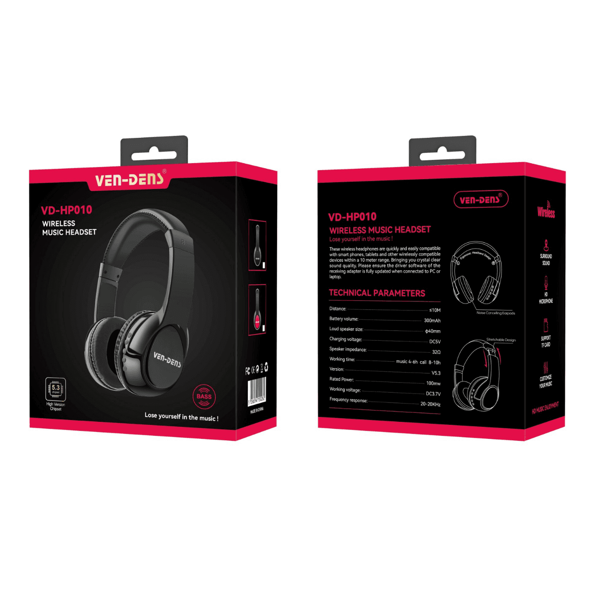 Wireless Music Headset – All-Day Comfort & Crystal-Clear Sound | VD-HP010 - Image 2