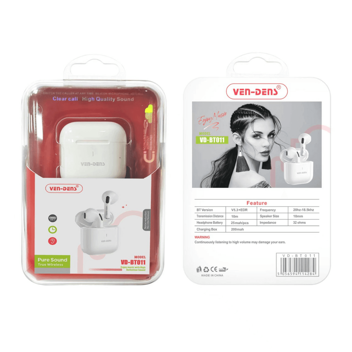 TWS HD Sound Wireless Bluetooth Earbuds with Charging Case – High-Definition Audio & Fast Charging | VD-BT011 - Image 2