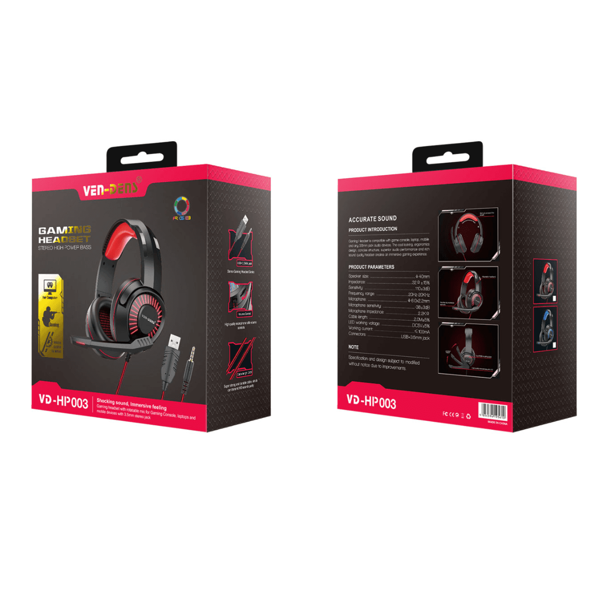Gaming Headset Stereo High Power Bass – Immersive Sound & Maximum Comfort | VD-HP003 - Image 2