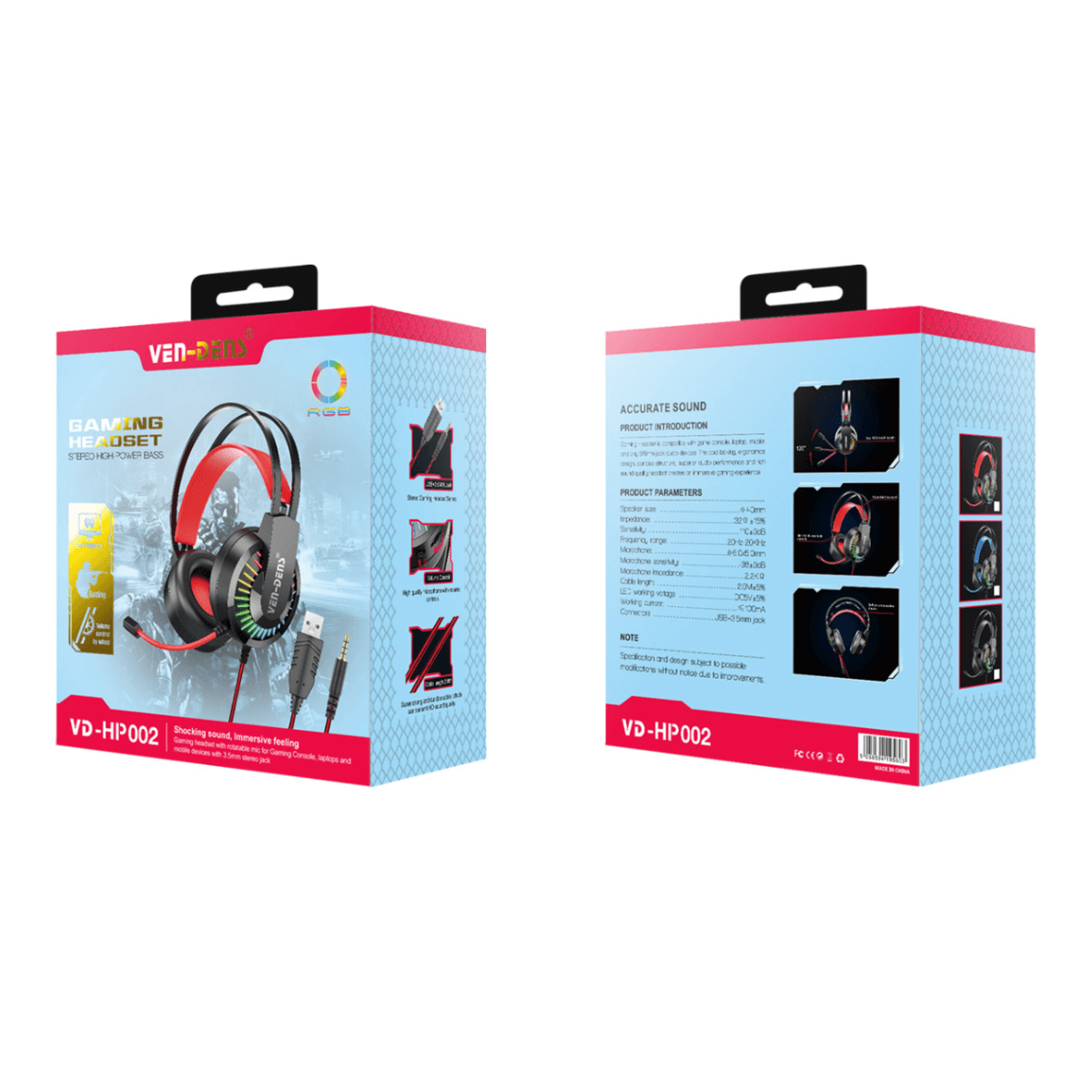 Gaming Headset – High-Quality Sound & Ultimate Comfort for Gamers | VD-HP002 - Image 2