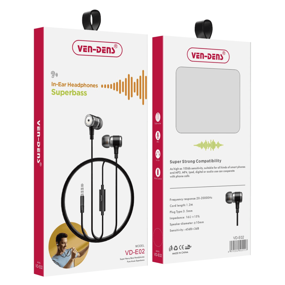 Metal Earphone SuperBass Headphones – High-Resolution Sound & Powerful Bass | VD-E02 - Image 2