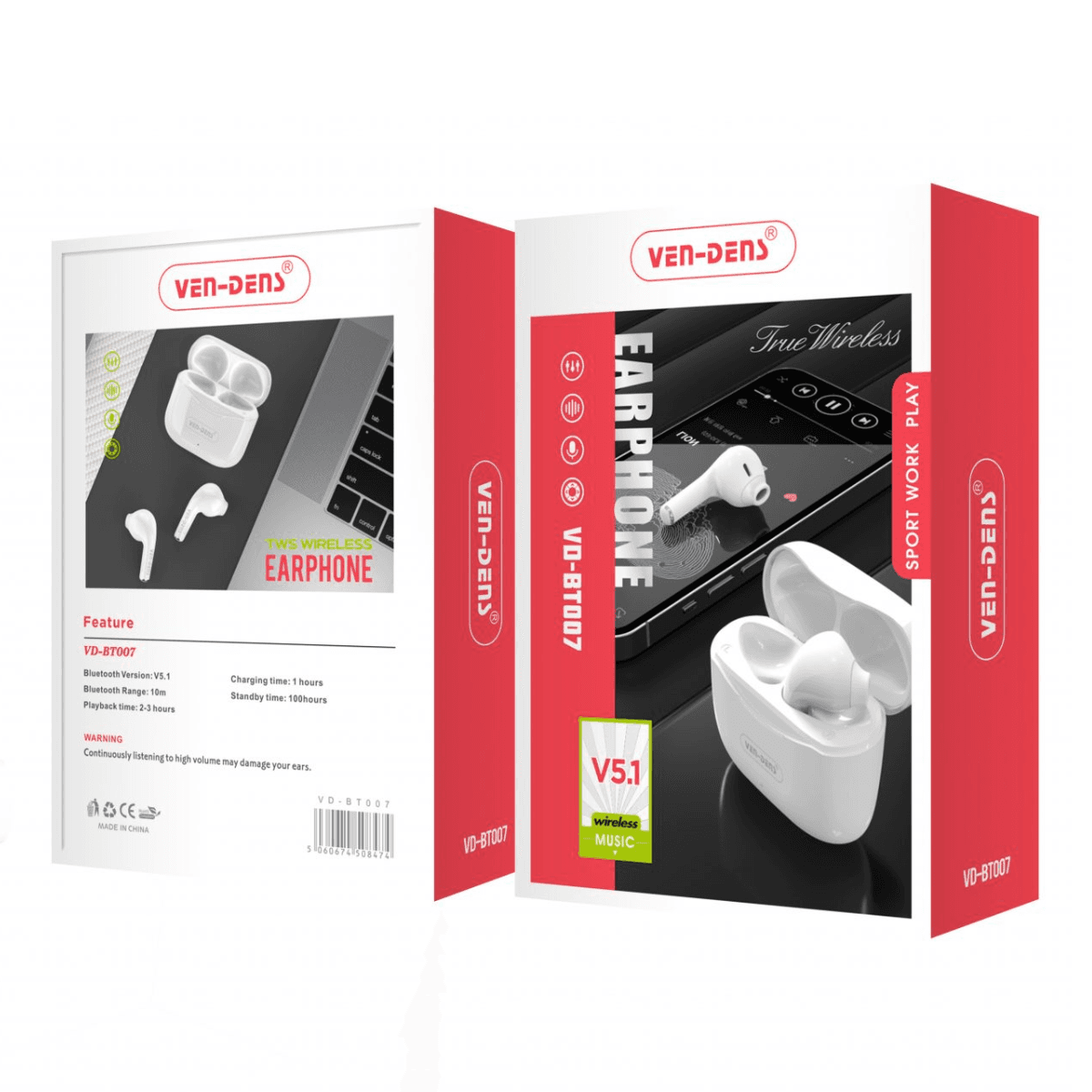 Truly Wireless Bluetooth Earbuds with Charging Case – HD Sound & Seamless Connectivity | VD-BT007 - Image 2