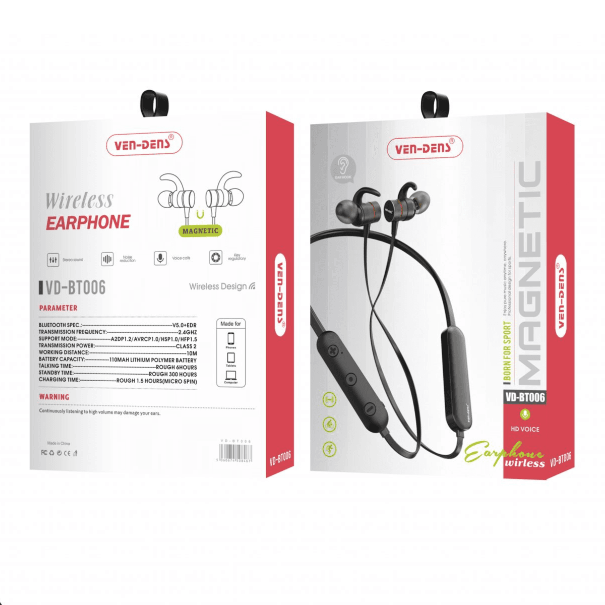 Magnetic Wireless Sports Neck Earphones – Lightweight, Durable & Built for Active Lifestyles | VD-BT006 - Image 2