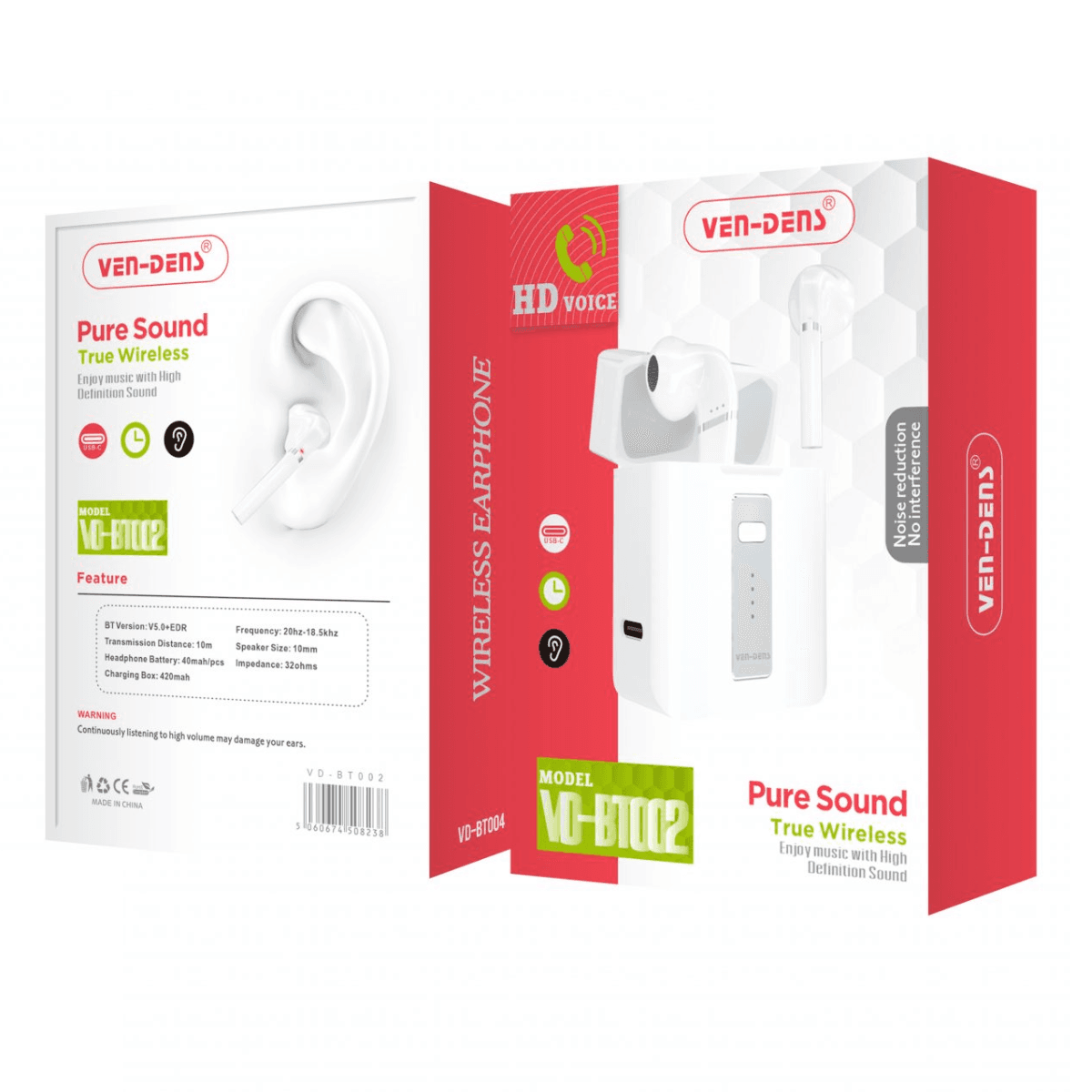 True Wireless Earbuds Pure Sound Square – High-Fidelity Audio & Seamless Connectivity | VD-BT002 - Image 2