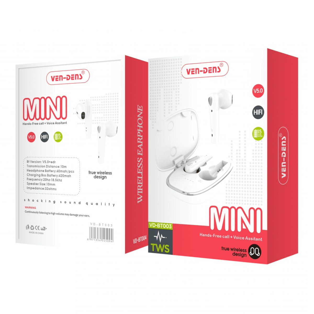 Bluetooth Wireless Earbuds Mini – Compact, Powerful & Reliable | VD-BT003 - Image 2
