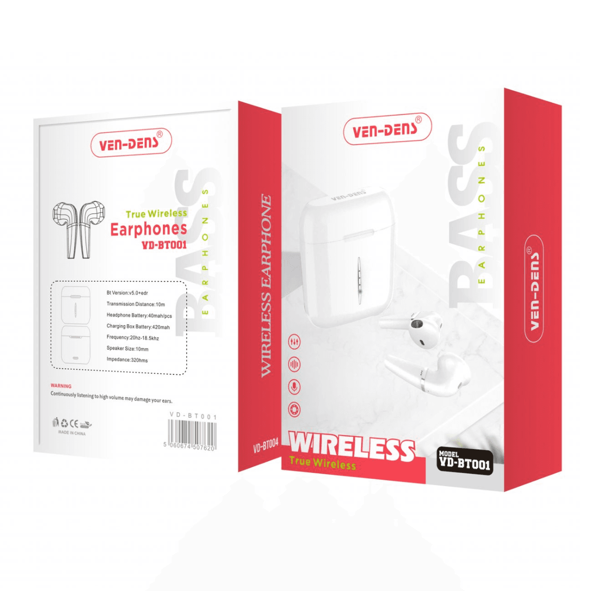 Bluetooth Wireless Earbuds Bass Earphone – Deep Bass & Seamless Connectivity | VD-BT001 - Image 2