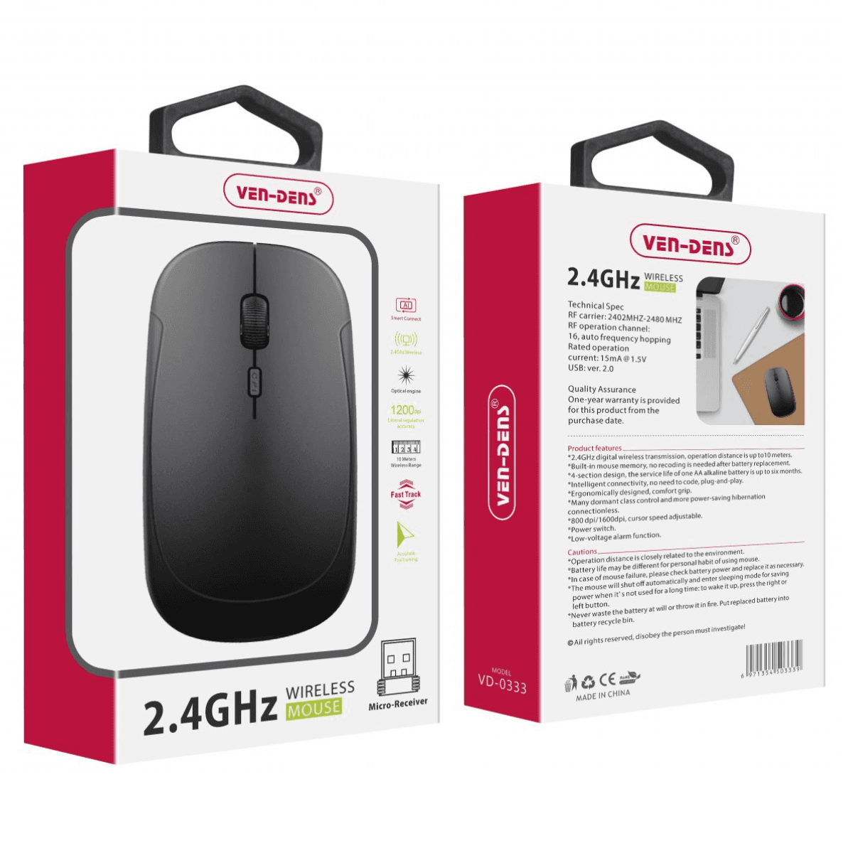 2.4GHz Wireless Mouse – Ergonomic, High-Precision & Power Efficient | VD-0333 - Image 1