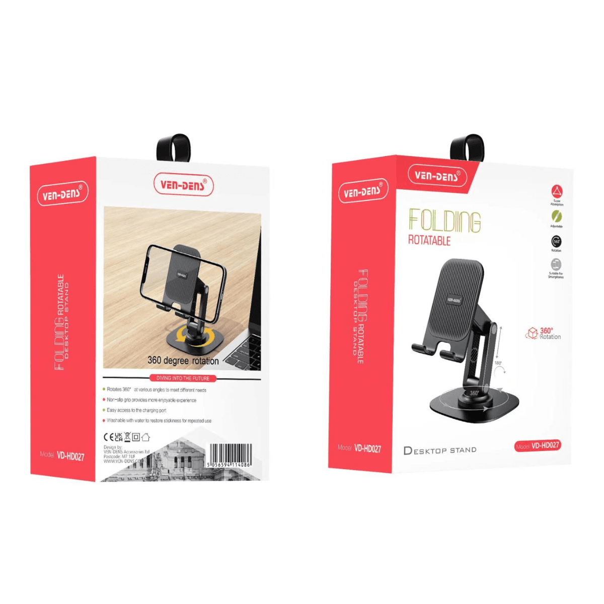 Folding Rotatable Desktop Stand – Adjustable, Stable & Universal Compatibility | VD-HD027 - Image 2