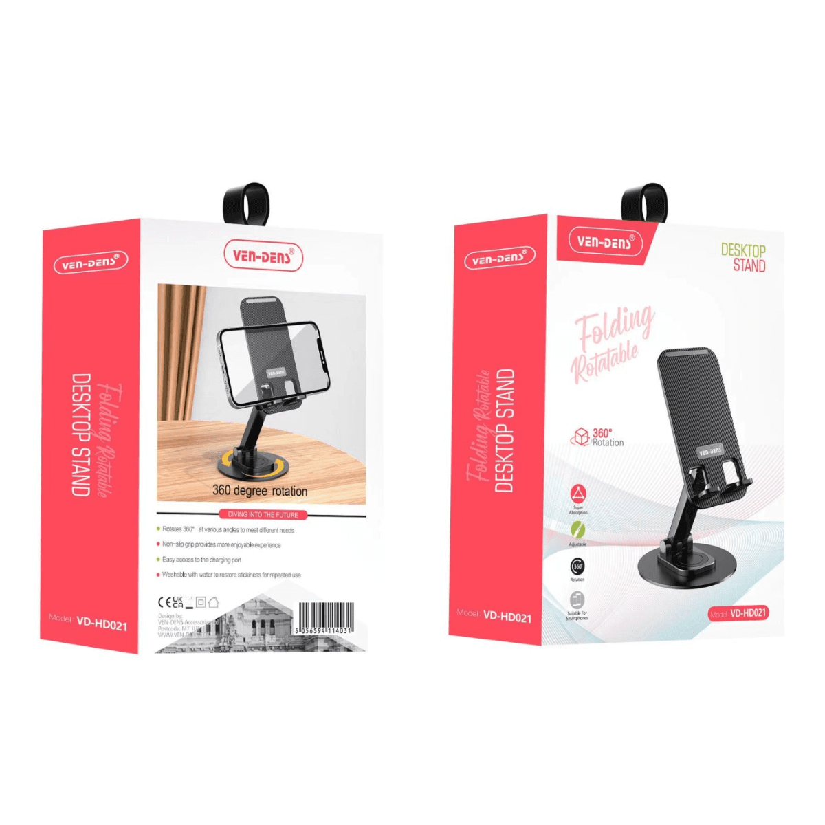 Folding Rotatable Desktop Stand – Adjustable, Durable & Universal Compatibility | VD-HD021 - Image 2