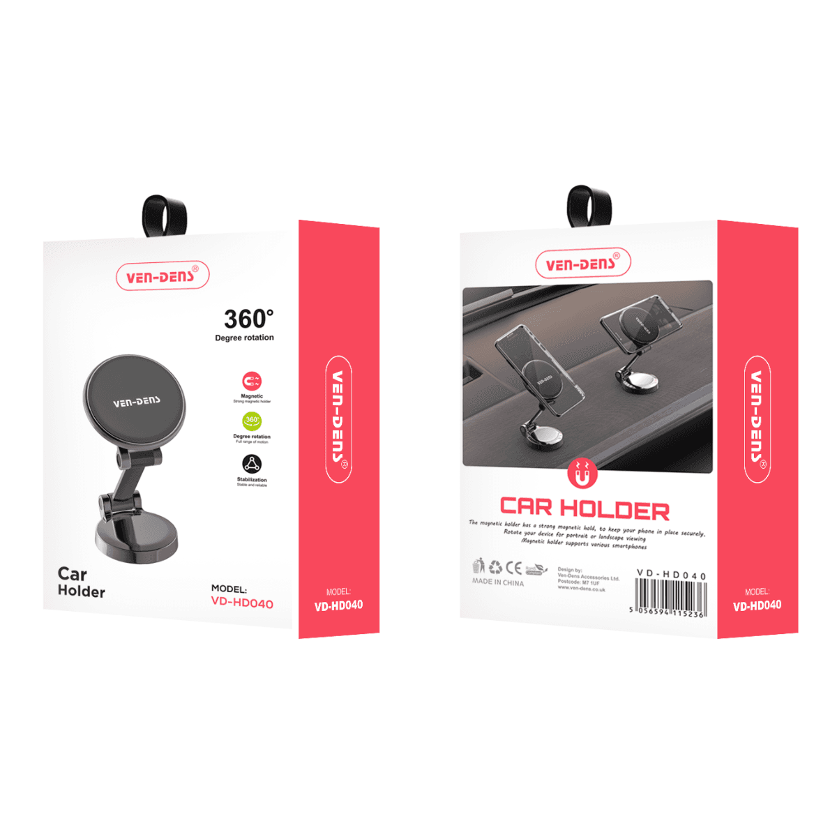 360° Car Holder – Strong Magnetic Mount with One-Hand Operation | VD-HD040 - Image 2