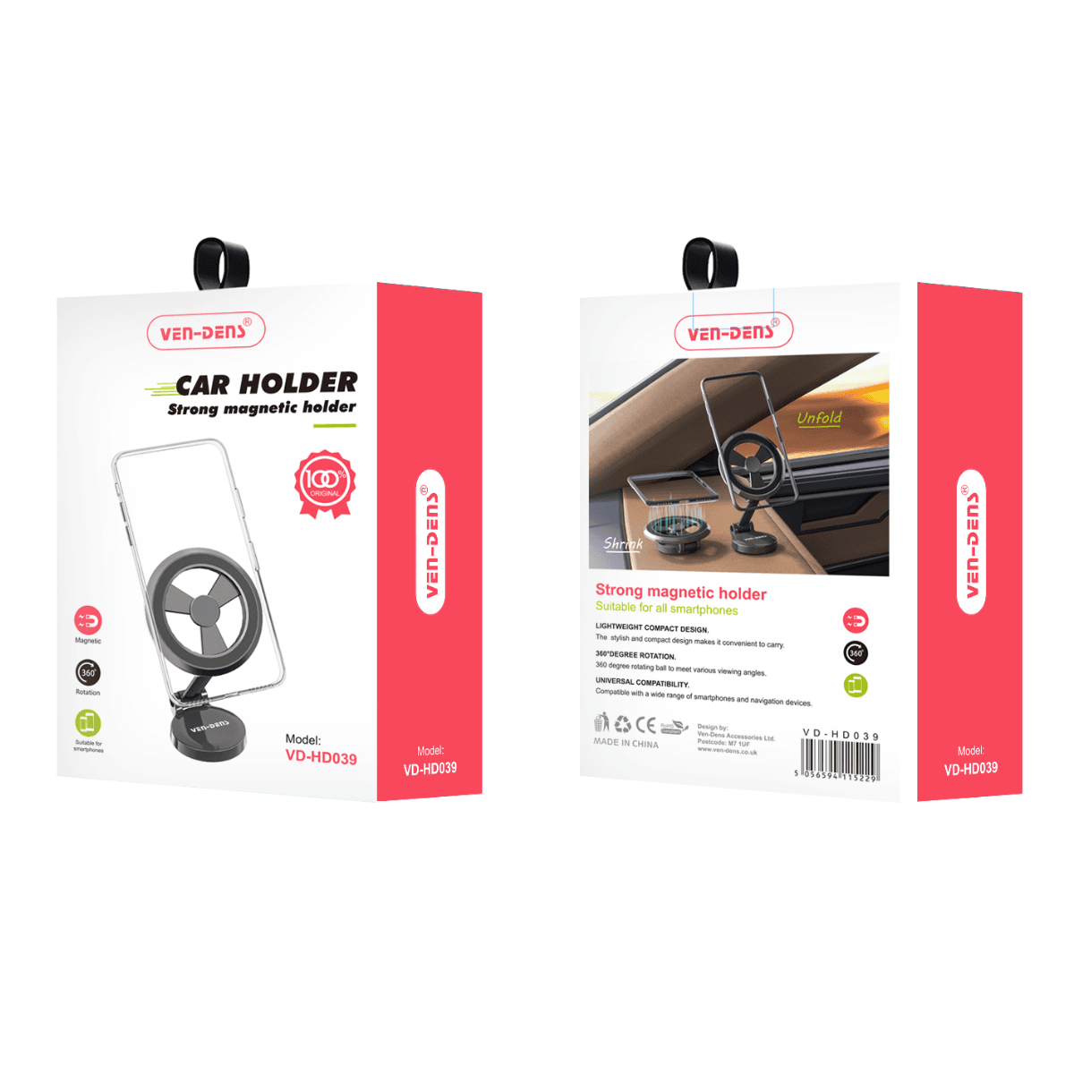 Strong Magnetic Car Holder – 360° Rotation for Secure & Hands-Free Driving | VD-HD039 - Image 2