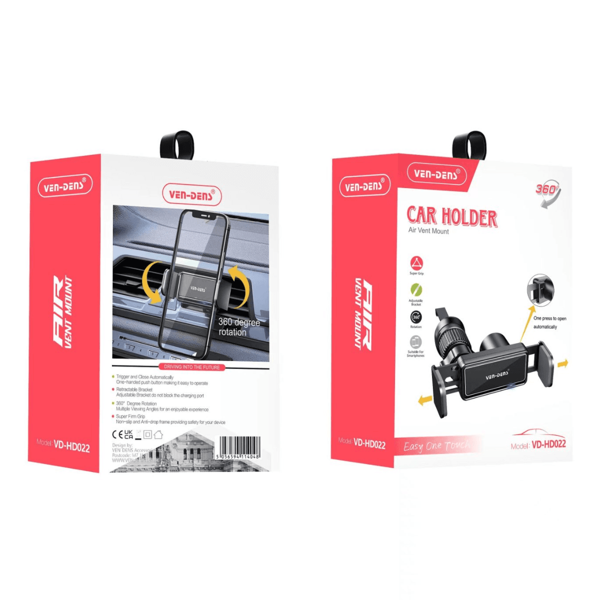 Easy One Touch Car Phone Holder – Air Vent Mount with 360° Rotation | VD-HD022 - Image 2