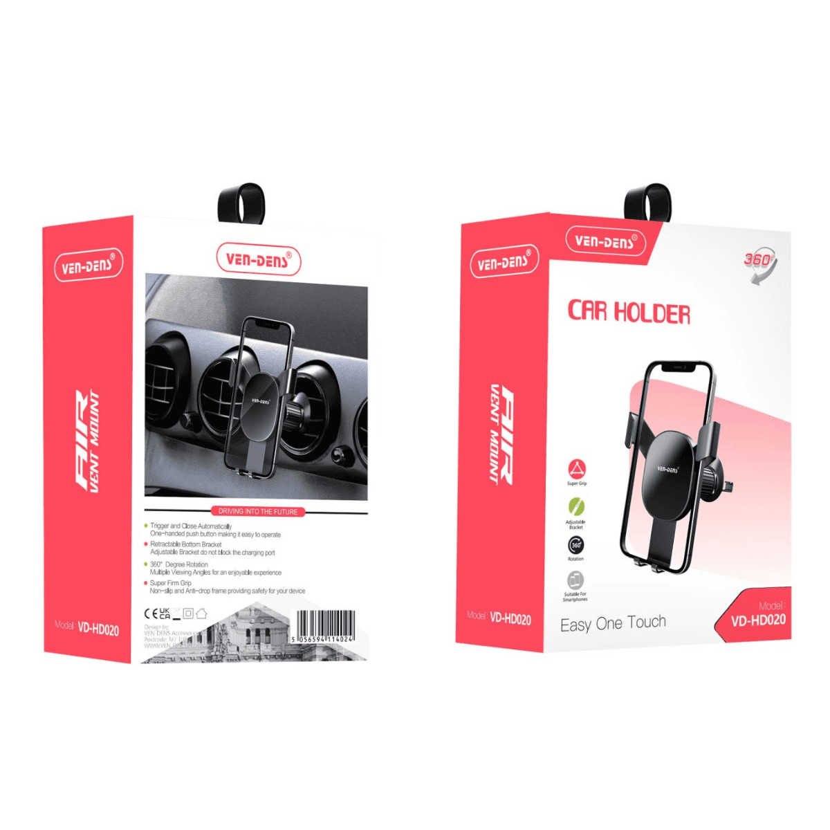Car Phone Holder – 360° Rotation with Easy One-Touch Release | VD-HD020 - Image 2
