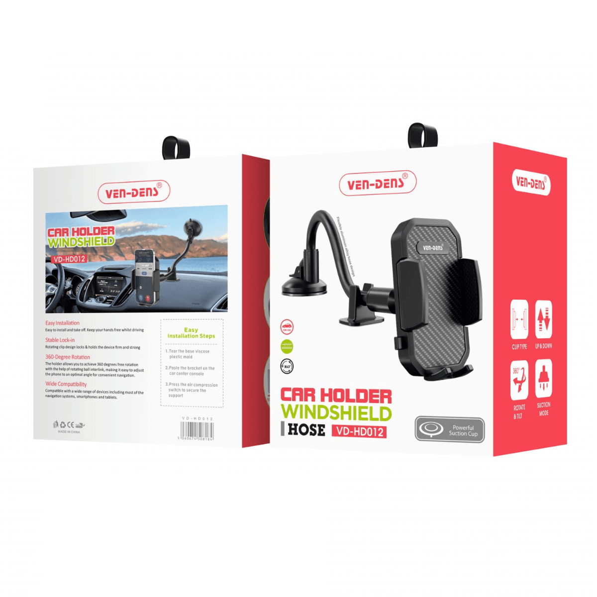 Windshield Car Phone Holder – 360° Rotation & Strong Locking Grip | VD-HD012 - Image 2
