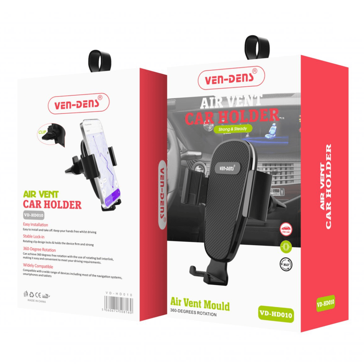 Air Vent Mould Car Phone Holder – 360° Rotation & Secure Lock-in Grip | VD-HD010 - Image 2