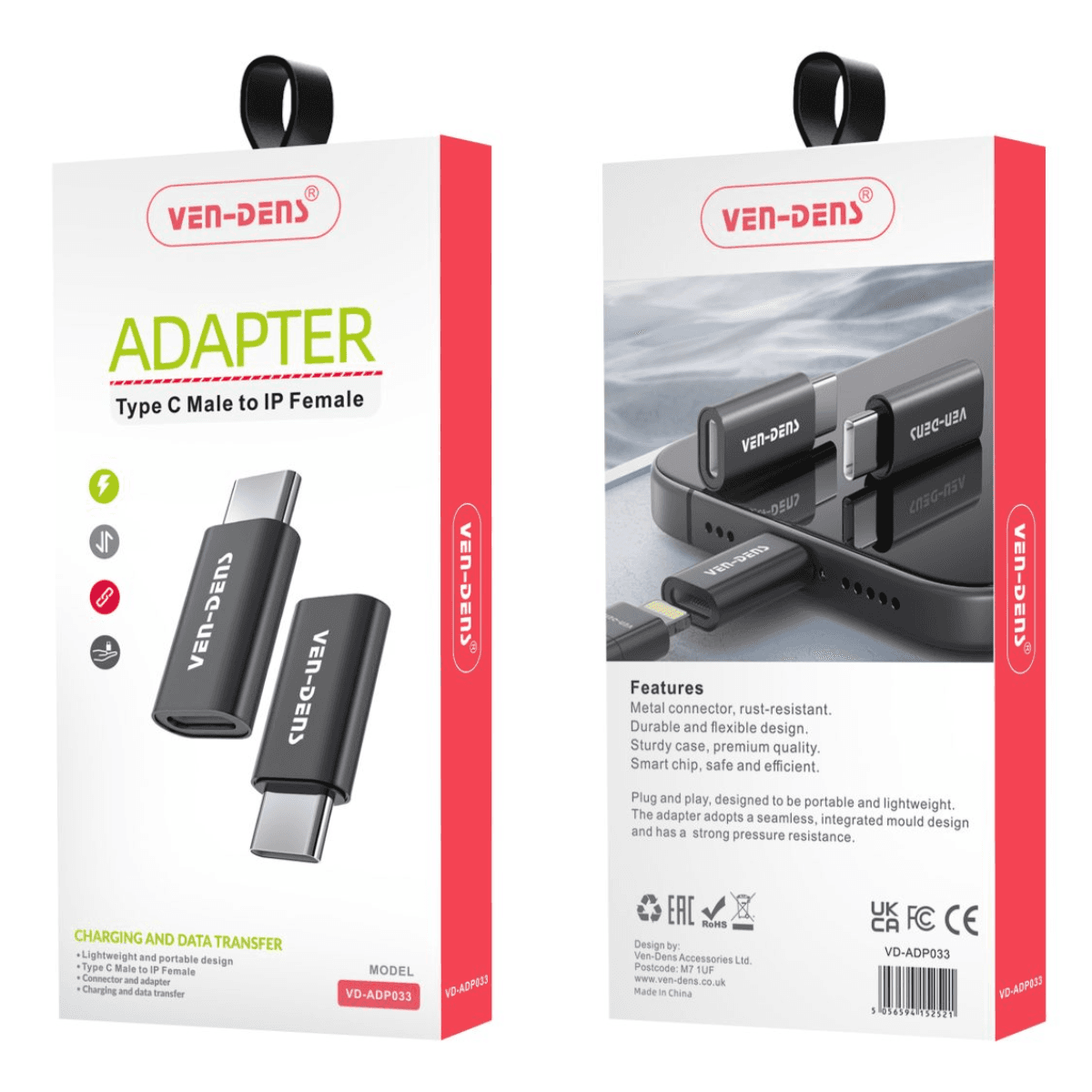 Type-C Male to Female Adapter – Compact, Durable & High-Speed Connectivity | VD-ADP033 - Image 2
