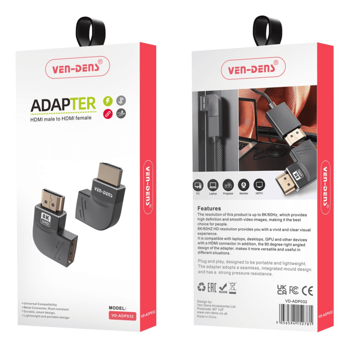 Sturdy & Durable 8K DisplayPort Adapter – High-Performance Visuals & Seamless Connectivity | VD-ADP032 - Image 2