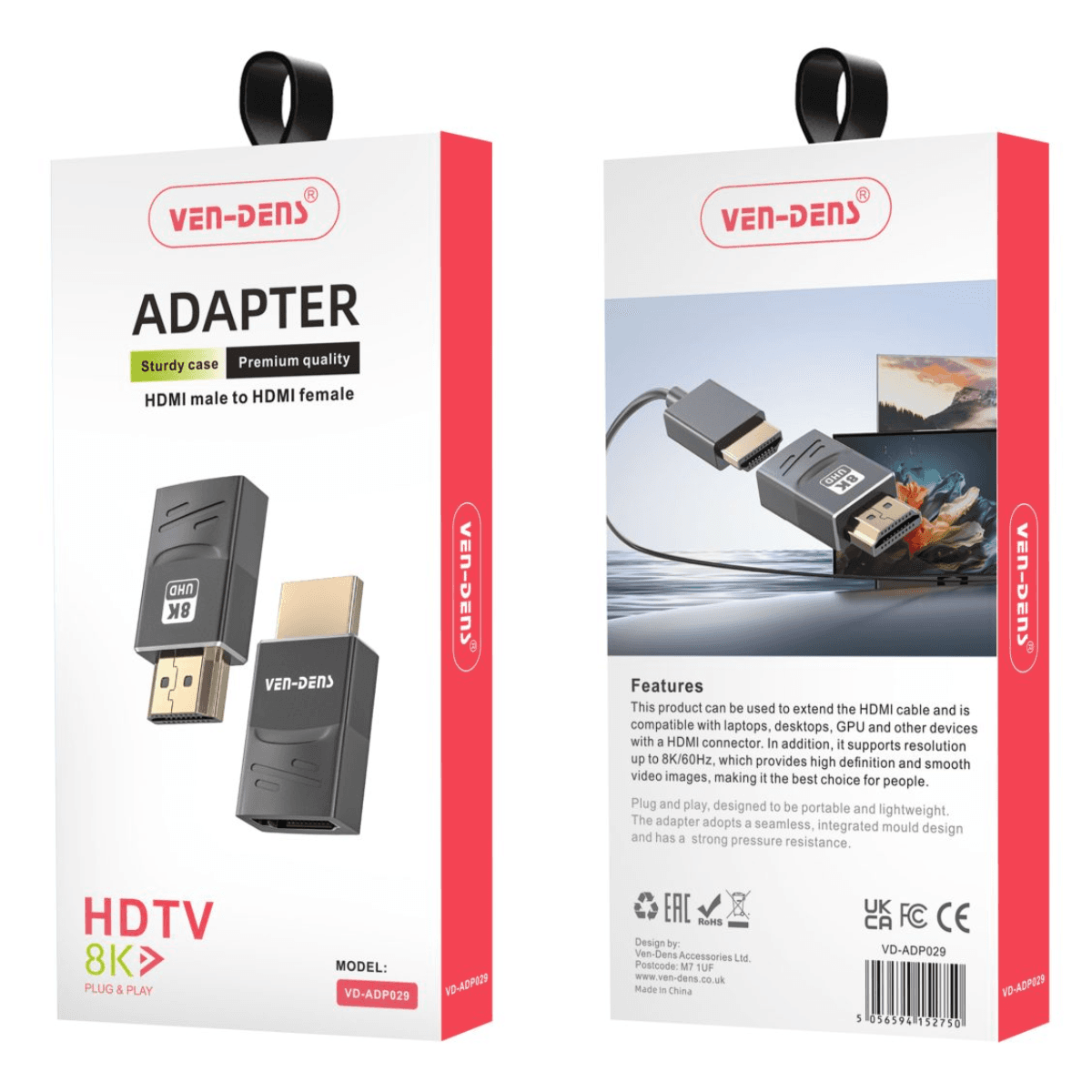 Sturdy & Durable 8K DisplayPort Adapter – Ultra HD Extension for Seamless Connectivity | VD-ADP029 - Image 2