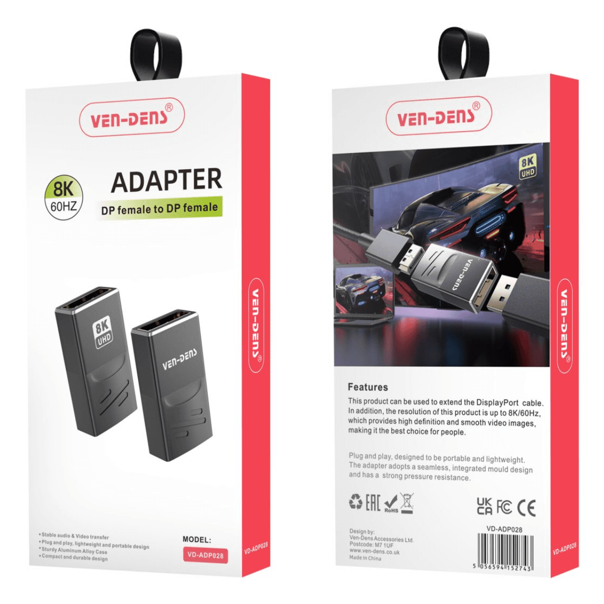 Sturdy & Durable 8K DisplayPort Adapter – High-Resolution & Reliable Extension | VD-ADP028 - Image 2