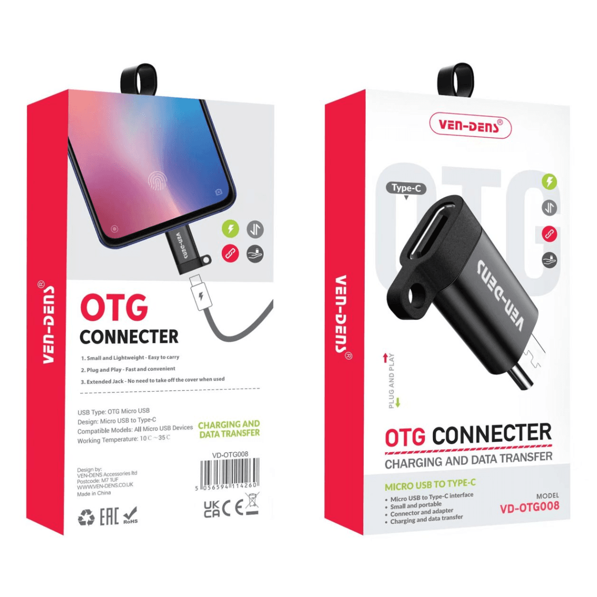 OTG Connector Micro USB to Type-C – Seamless Data Transfer & Device Compatibility | VD-OTG008 - Image 2
