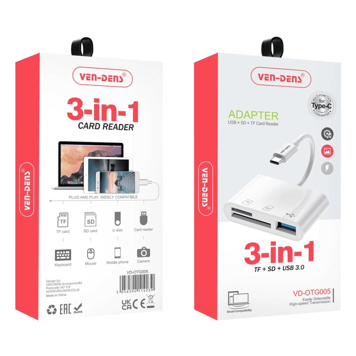 3-in-1 Card Reader Adapter – USB + SD + TF for Quick & Easy Data Transfer | VD-OTG005 - Image 2