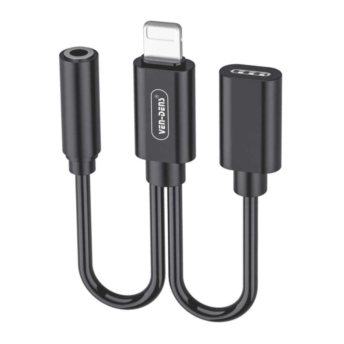 3-in-1 Lightning to 3.5mm Audio & Charge Adapter (13cm) – Charge, Listen & Connect Effortlessly | VD-U701 - Image 1