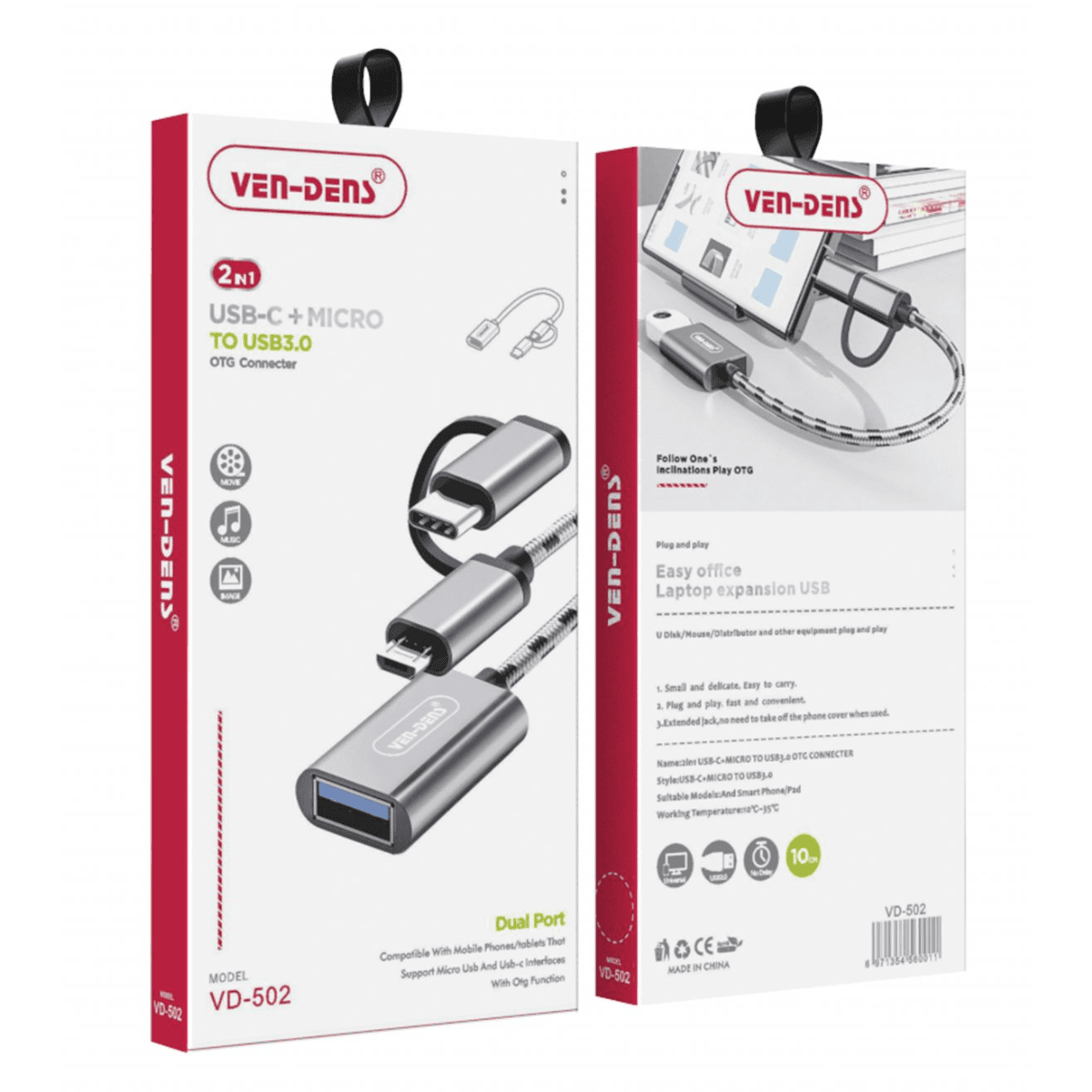 2-in-1 USB-C + Micro to USB OTG Adapter – Fast & Convenient Connectivity | VD-502 - Image 2