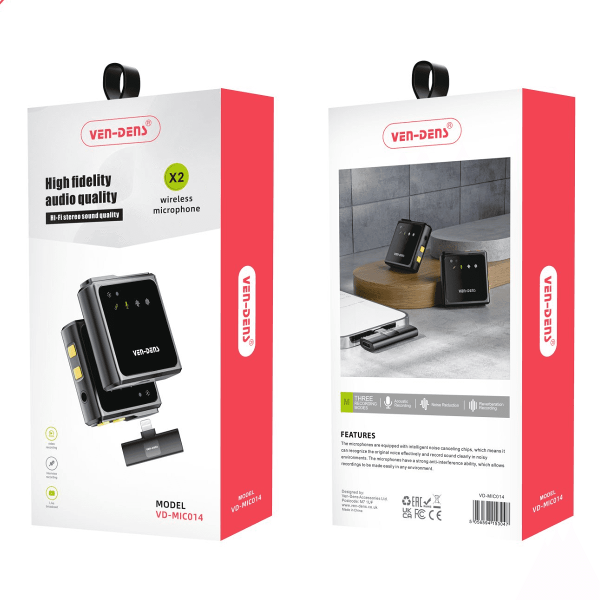 Hi-Fi Stereo Sound Quality Lightning Port Wireless Microphone | VD-MIC014 - Image 2