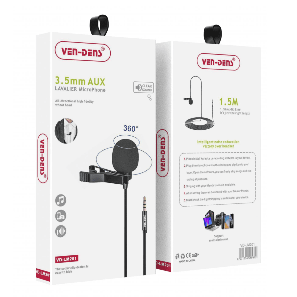 Lavalier Microphone to 3.5mm Aux – High-Quality Clip-On Mic for Clear Audio Recording | VD-LM201 - Image 2