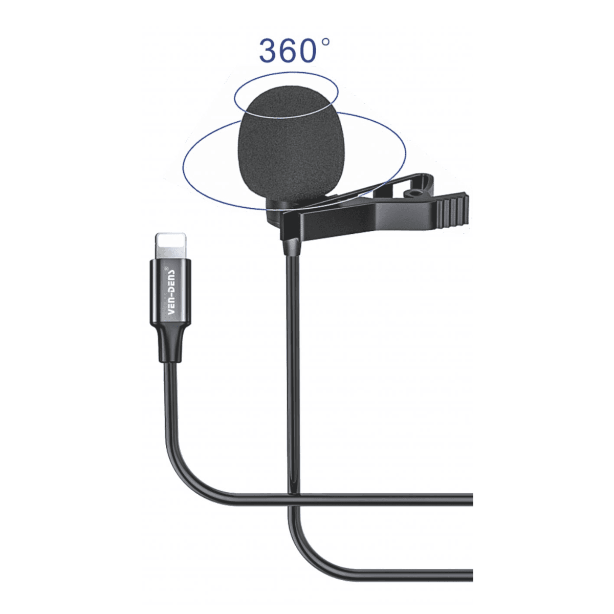 Lavalier Microphone to Lightning – Professional Clip-On Mic for High-Quality Audio Recording | VD-LM202 - Image 1