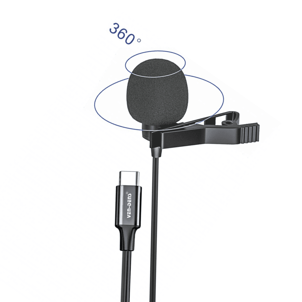 Lavalier Microphone to USB-C – Professional Clip-On Mic for Crystal Clear Audio Recording | VD-LM203 - Image 1