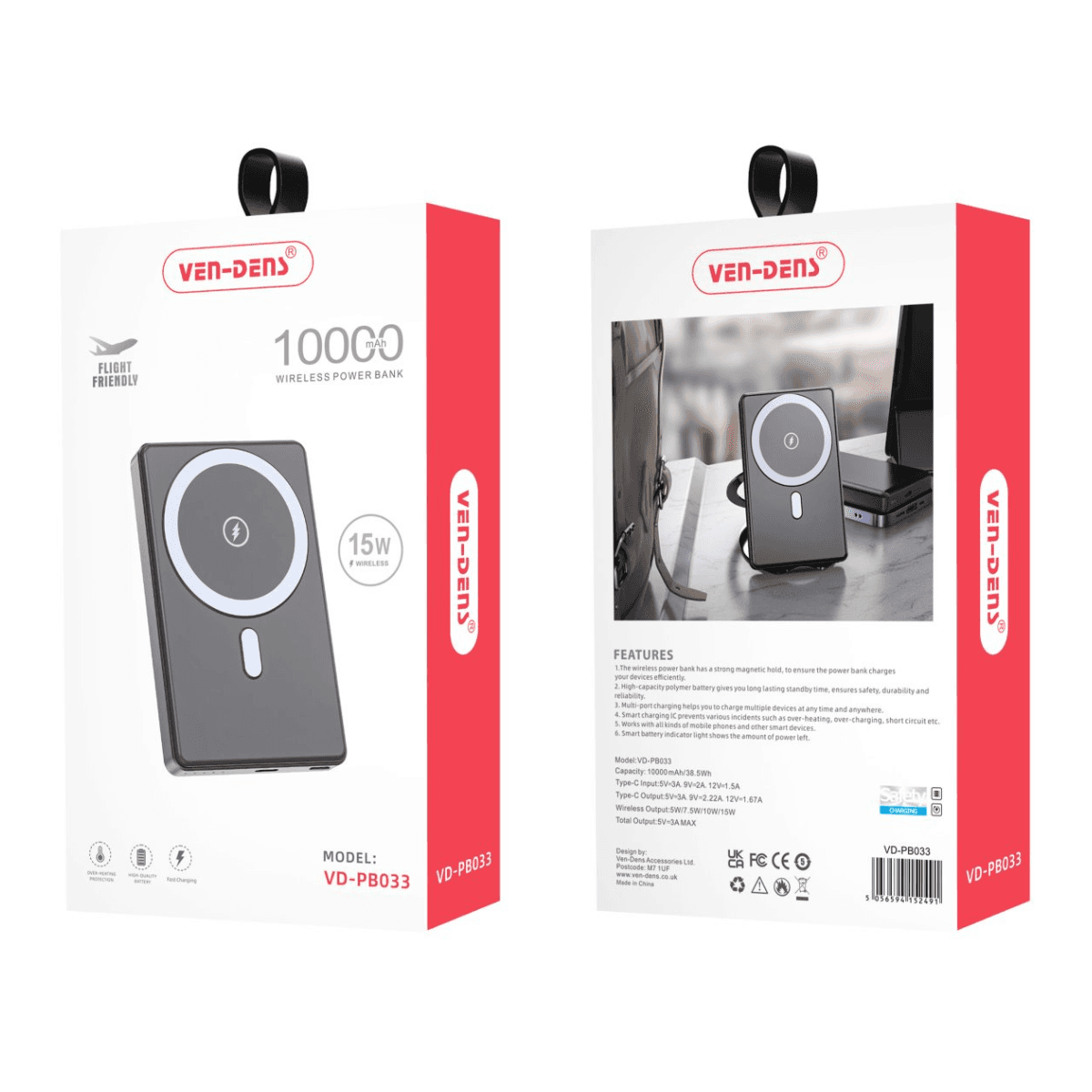 Power Bank 10000mAh 15W Wireless Fast Charging | VD-PB033 - Image 2